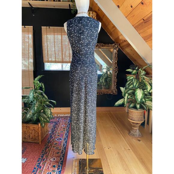 Vintage Dress Black White Floral - Picture 3 of 10